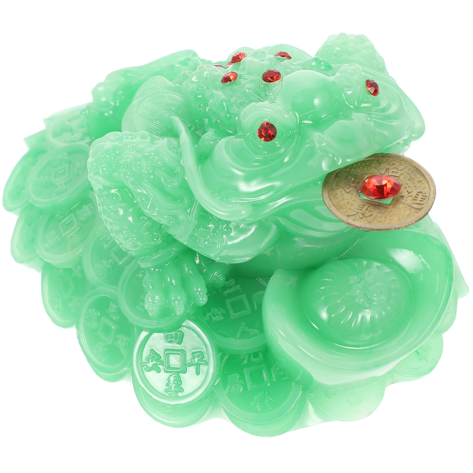 

Premium Resin Money Toad Statue Vintage Luck Frog Desktop Decor for Table Shelf Cabinet Feng Shui Wealth Ornament