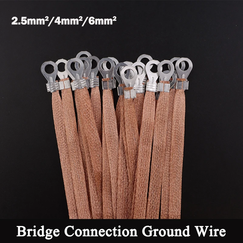 

5~100pcs Bridge Connection Ground Wire 2.5/4/6mm2 Copper Clad Aluminum Span Cable Ground Lead For PV Solar Distribution Box