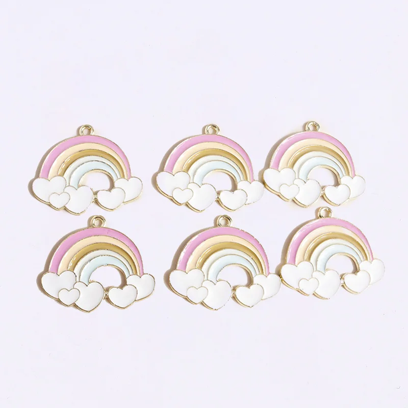 

Duarte 20Pcs/Lot Cute Enamel Rainbow Clouds Charms Pendants for Jewelry Making Necklaces Earrings Bracelets DIY Crafts Supplies