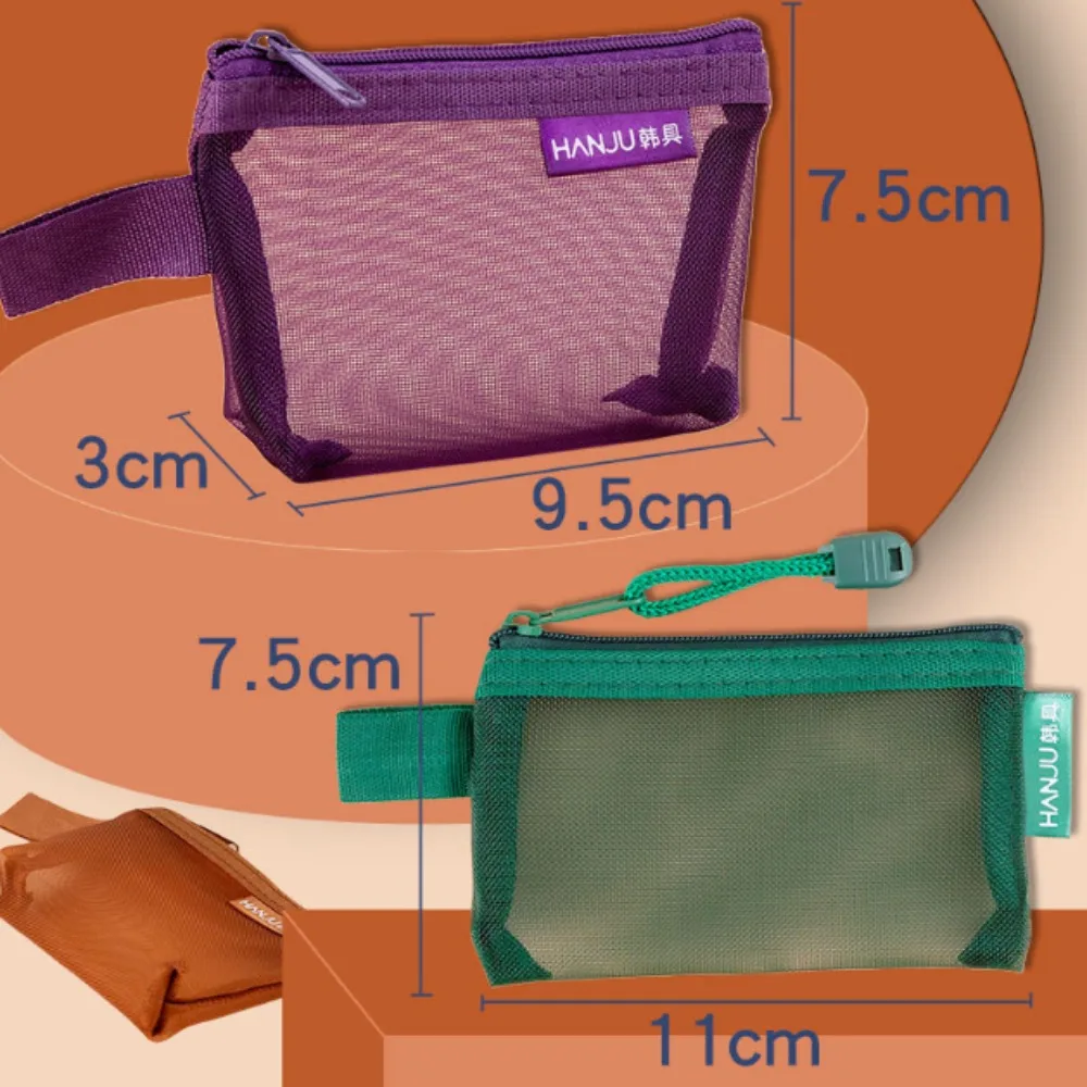 New Mesh Fabric Travel Grid Bag Mini Nylon Mesh Triangle Mesh Wallet Storage Bag
