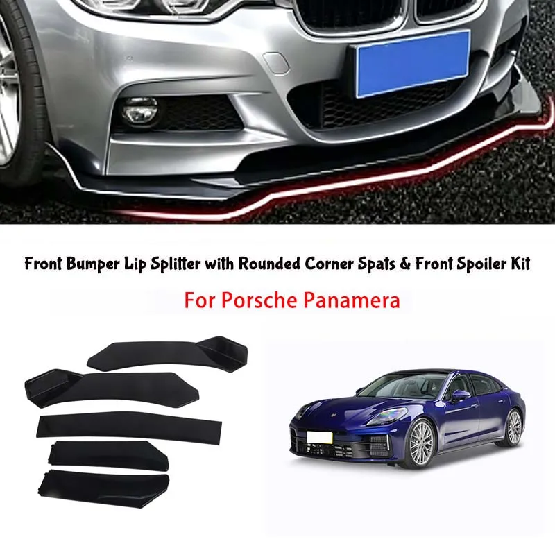 5-Segment Adjustable Front Bumper Lip Splitter Body Kit For Porsche Panamera