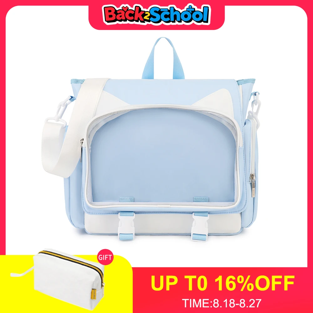 

TINYAT Y2K Ita Bag Backpack Shoulder Bag Lolita Girl Women's Crossbody Bag School Waterproof Fashion Cute Cat Ear Design