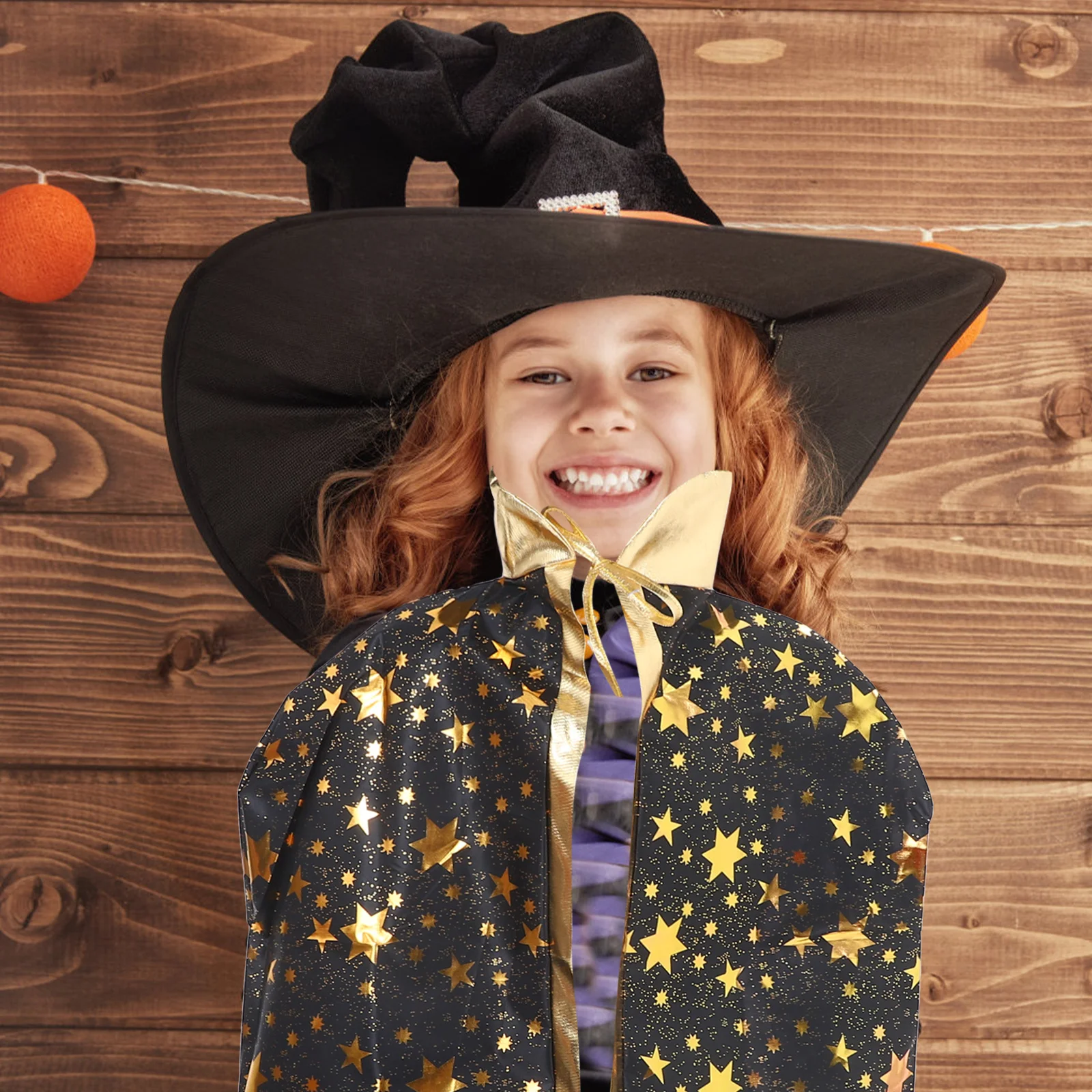 

1pc Children Five-Star Cloak All-Size Comfortable Fabric Bright Color No Decolorization Halloween Party Festival Stage