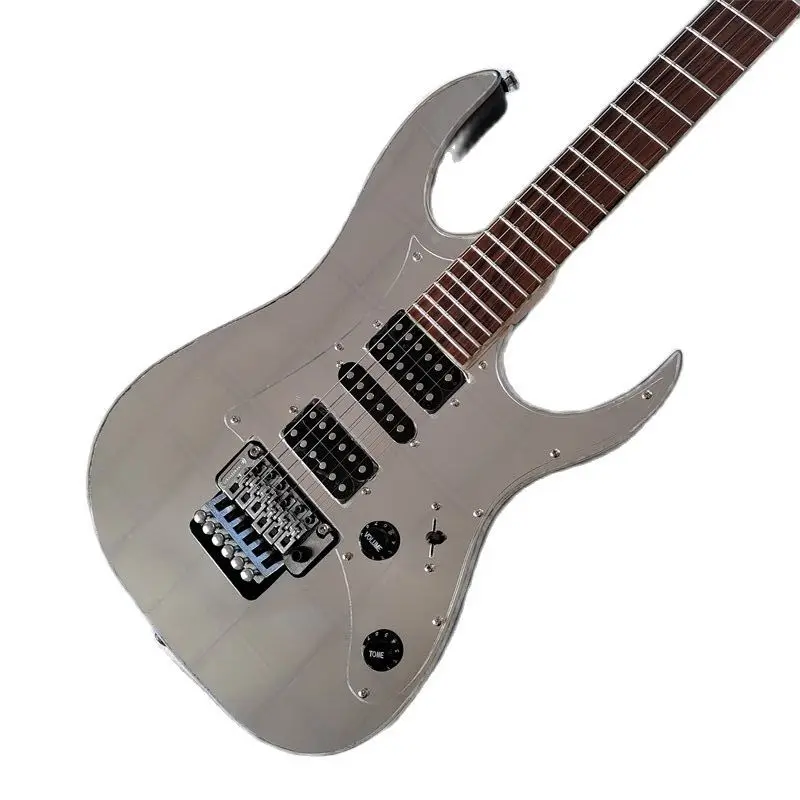 6-string Electric Guitar 22 Frets Mirror Guard Plate Highlight Silver Vibrato System 3 Pickups Factory Outlet Beginner Rosewood