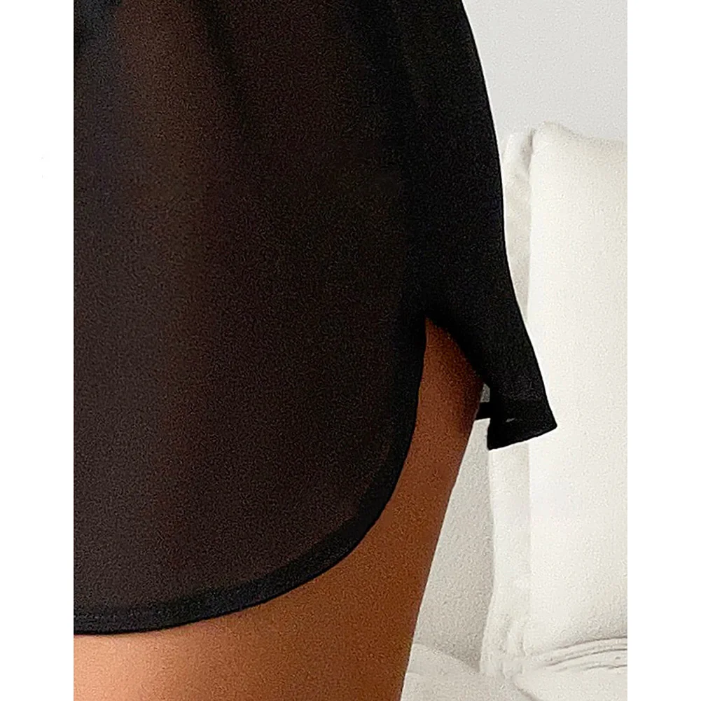 1pc Women Mesh Swim Shorts Bikini Wraps Side Fork Elastic Waist Cover Up Shorts For Swimming Sports Yoga (no Briefs)