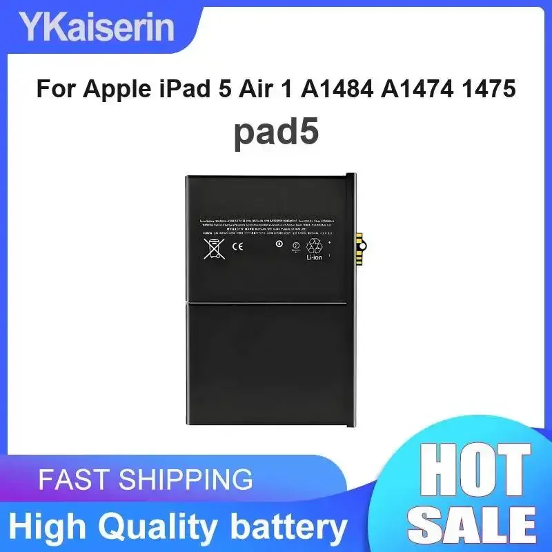 For Apple iPad 5 Air 1 A1484 A1474 1475 8827mAh Portable High-Performance pad5 Tablet Battery