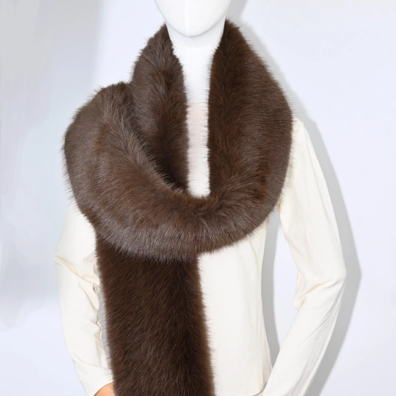 

New Winter Imitation Mink Fur Scarfs Women Warm Fluffy Faux Fur Wrap Korea Fashion VersatileLong Scarf Wholesale