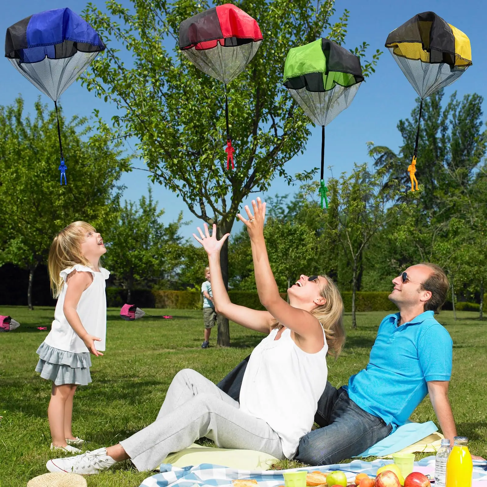 Parachute Toy 6/12PCS Tangle Free Outdoor Flying Parachute Hand Throw Flying Toys for Spring Children's Day Kids Party Favors