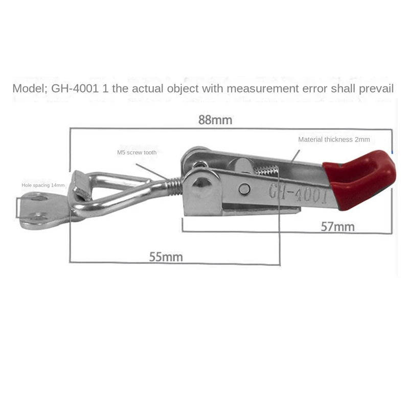 AC62-10Pcs Adjustable Toolbox Case Metal Toggle Latch Catch Clasp Quick Release Clamp Anti-Slip Push Pull Toggle Clamp Tools