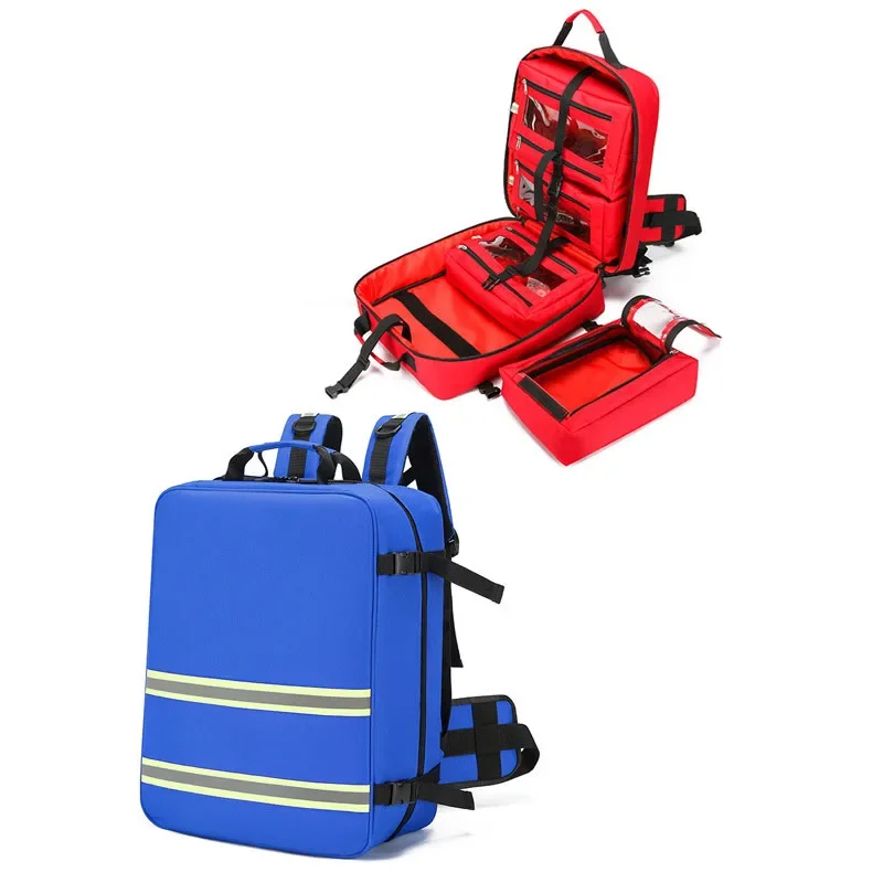 1200D Tear Resistant First Aid Kits Fire Control Rescue Bag Outdoor Waterproof Storage Backpack Knapsack Travel Camping Bag