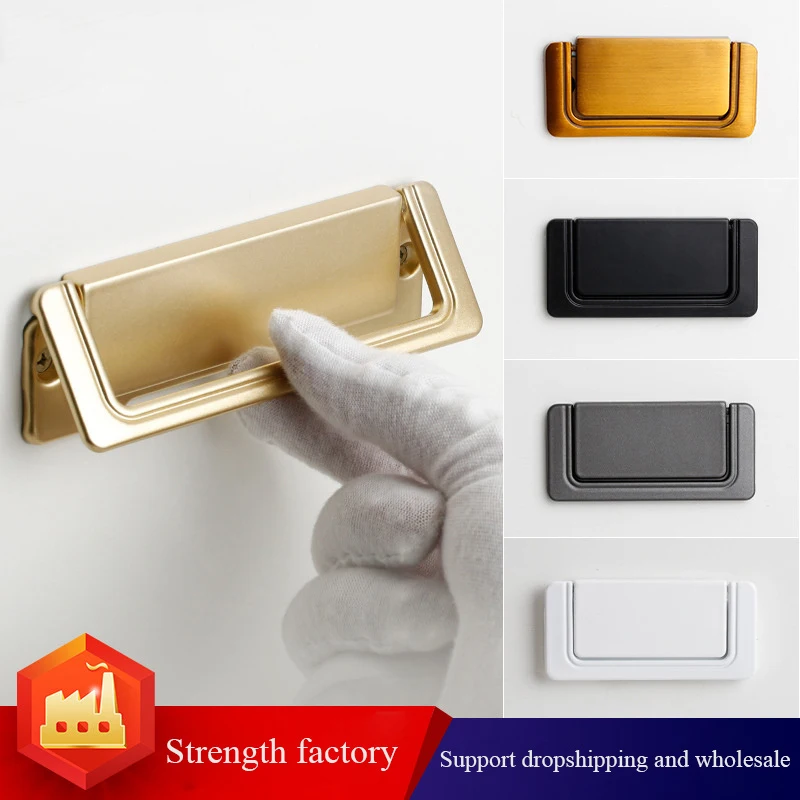 

Minimalist Flat Concealed Buckle Drawer Knobs Invisible Cabinet Handles Aluminum Alloy Wardrobe Door Handles Furniture Handles