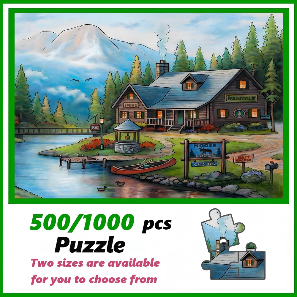 

A high-quality 500/1000-piece puzzle, perfect for adults, is a fun family game that helps relieve stress and is great fo