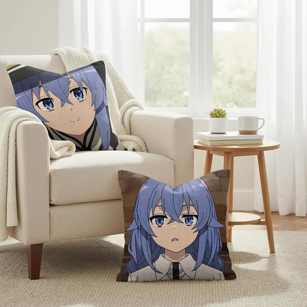Anime M-Mushoku Tensei Cushion Cover Natural Linen Organic Fabric Double-Sided Printing Sofa Home Decor Gift Pillow Case