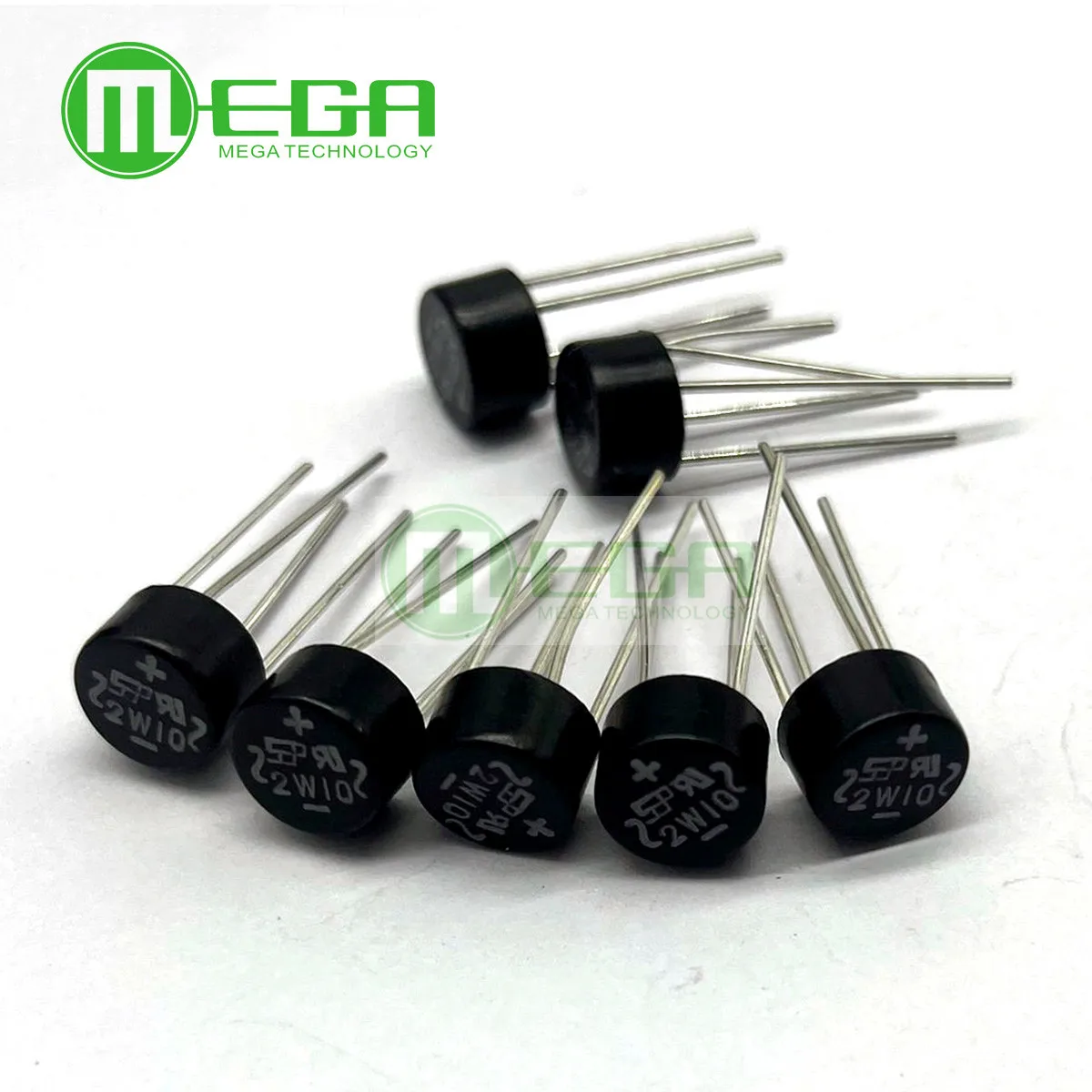 100PCS Bridge Pile Circle 2W10 2A 1000V Rectifier