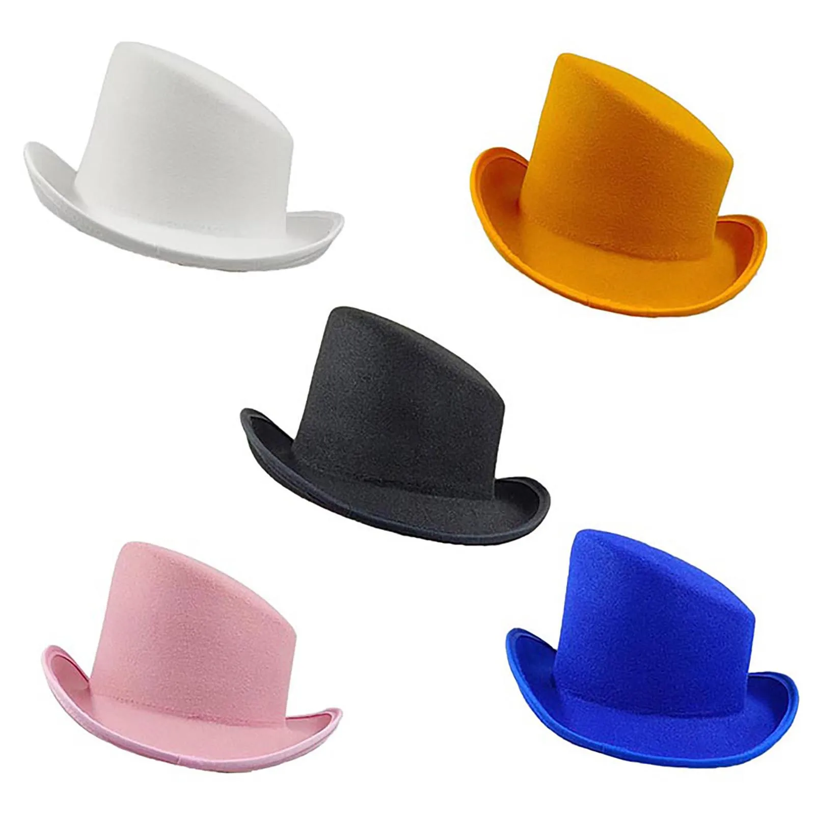 Vintage Cylinder Wool Felt Hat Asymmetric Flanging Top Hat Party Costume Accessory Unisex Cosplay Cocktails Nutcrackers Hat