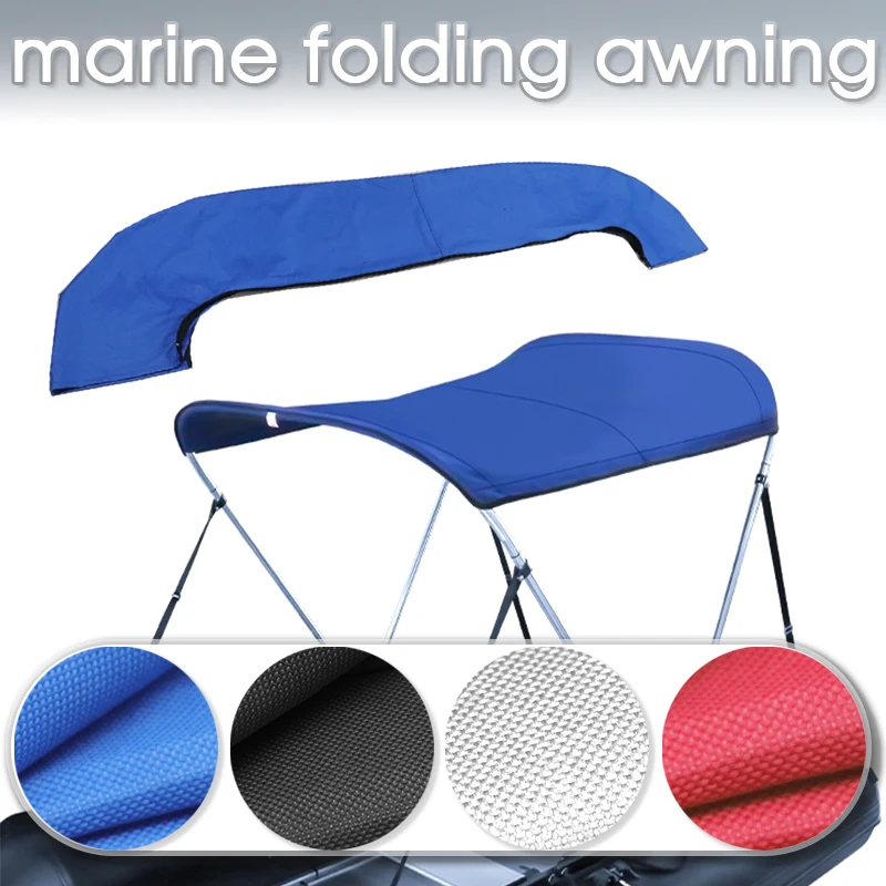 Waterproof 600D 4 Bow Bimini Top Boot Cover No Frame Yacht Boat Cover With Zipper Anti UV Dustproof Cover Marine Accessories