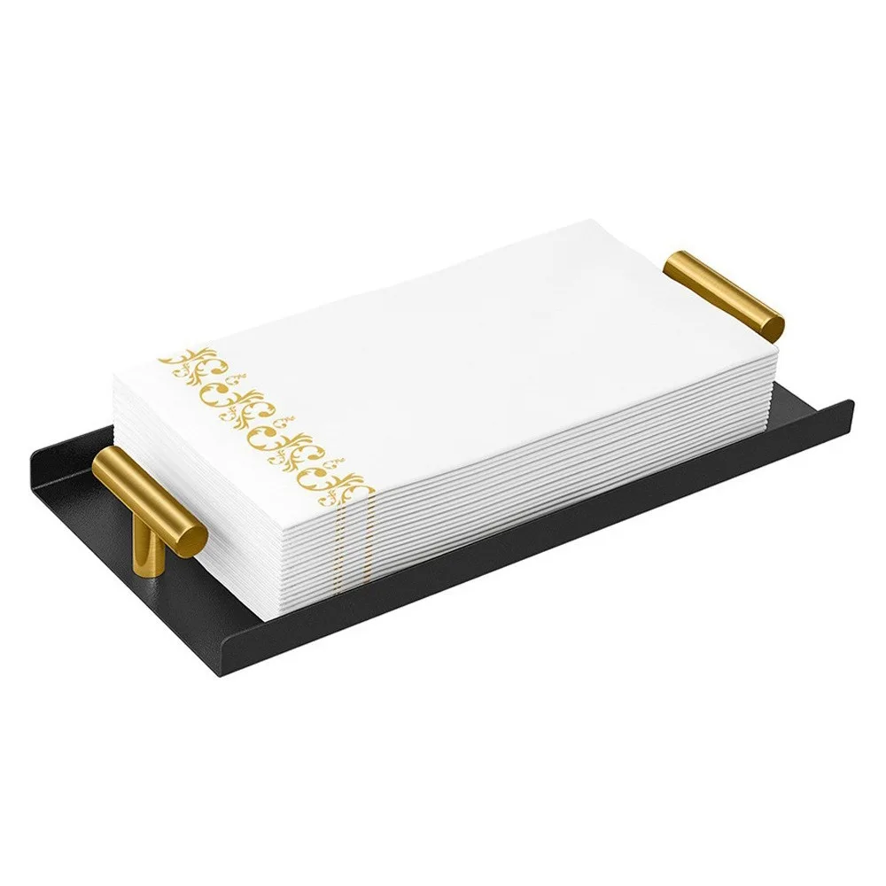 

Stylish Metal Napkin Holder Modern T-Handle Disposable Hand Towel Tray Sturdy Elegant Guest Towel Holder Guest Room