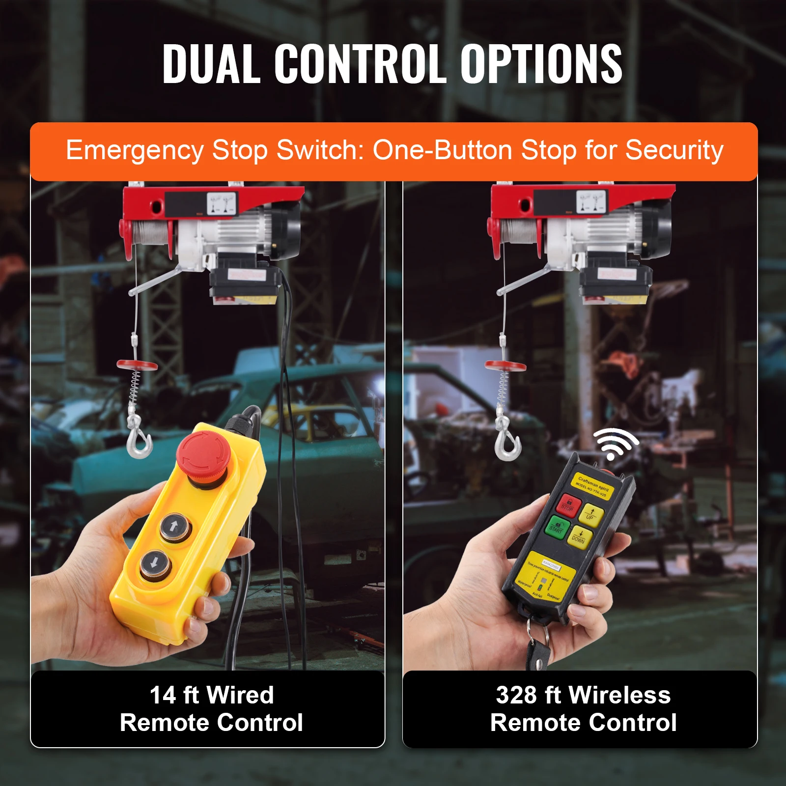 SucceBuy 440lbs رافعة رفع كهربائية لاسلكية مع 40ft واحد/20ft الرافعات المزدوجة رفع الارتفاع رفع رافعة للمرآب #4