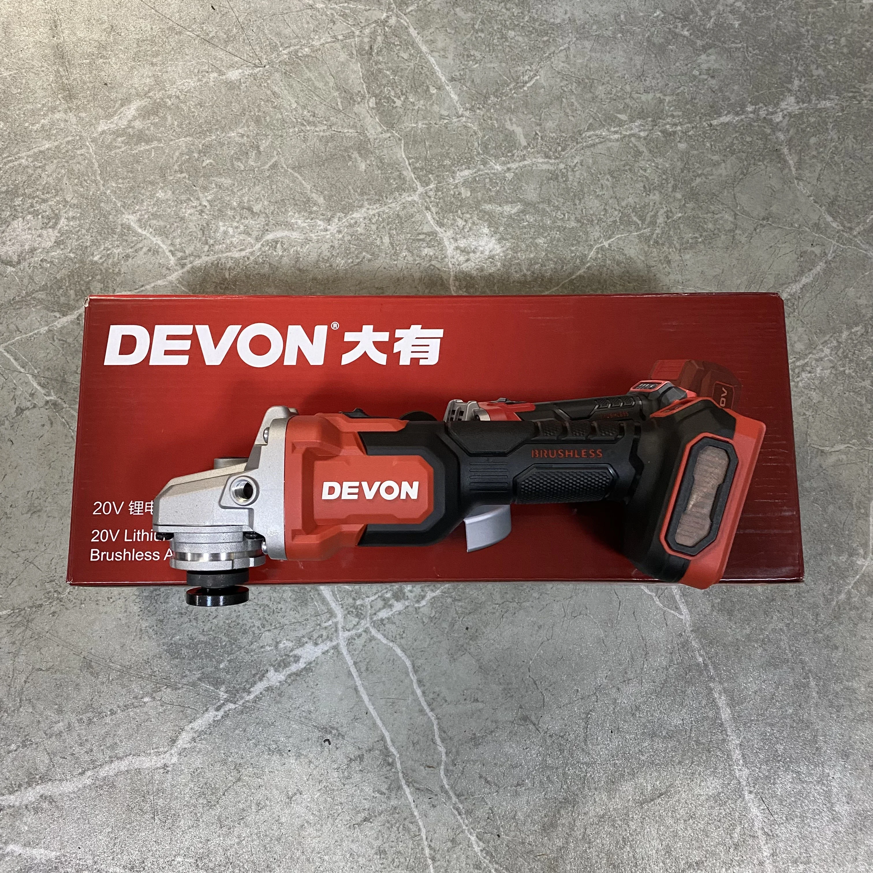 DEVON 2908-Li-20-100Q طاحونة زاوية الليثيوم قابلة للشحن متعددة الوظائف التحكم في السرعة طاحونة محمولة Bodyonly