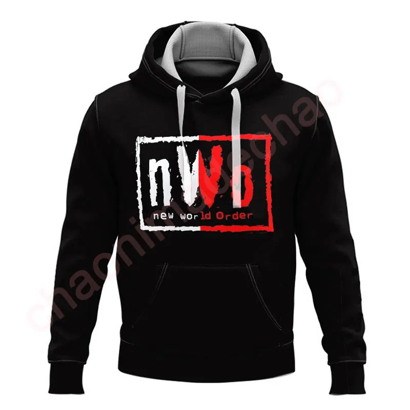 2023 Spring and Autumn Men's Wrestling enthusiast nWo series fans Hoodie Children's Street Hip Hop Style Large Pullover