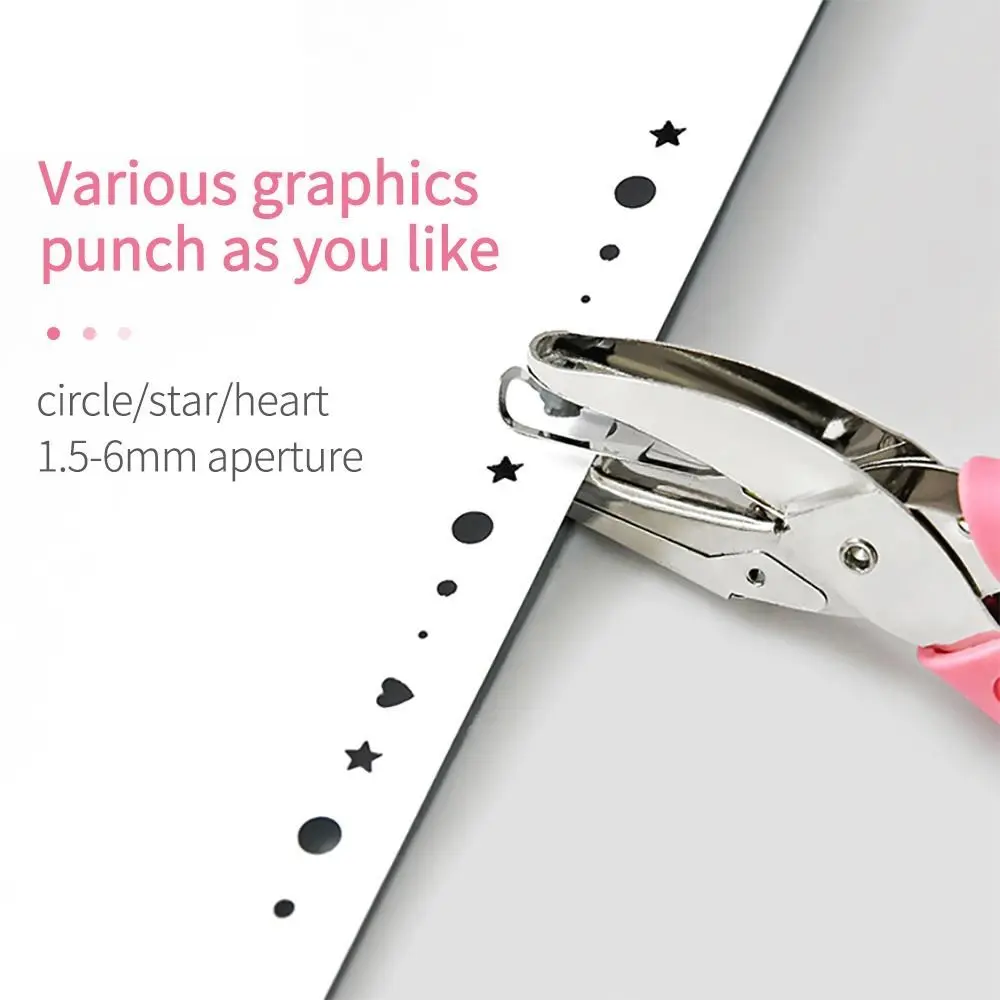 Heart/Round/Pentagram/Triangle/Square Metal Single Hole Puncher Embossing Device Scrapbooking Punches DIY Paper Shaper Cutter