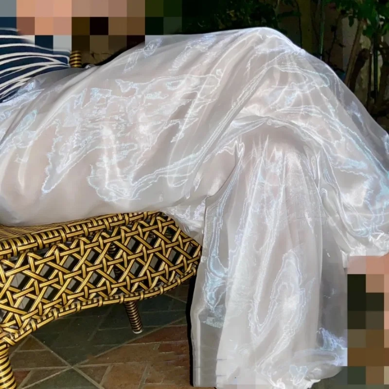 

Plus Size Pants Silky Soft Glossy 2 Layers Organza Outside Ice Silk Inside Pajamas Sleeping Lantern Trousers Pants Women Men