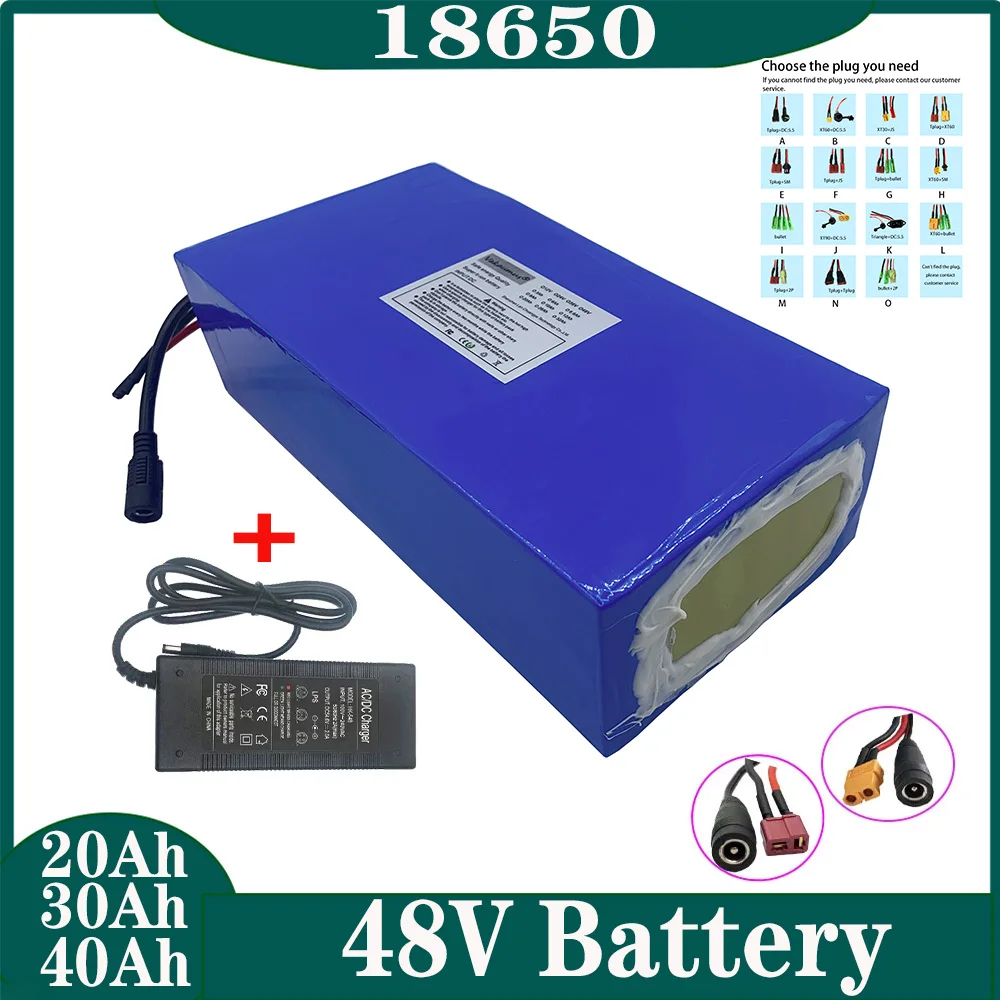 48V 40ah 1500W 48V 21ah 24ah 30ah 18ah 18650 21700 lithium battery, suitable for 48V 750W 1000W 1500W electric mountain bikes