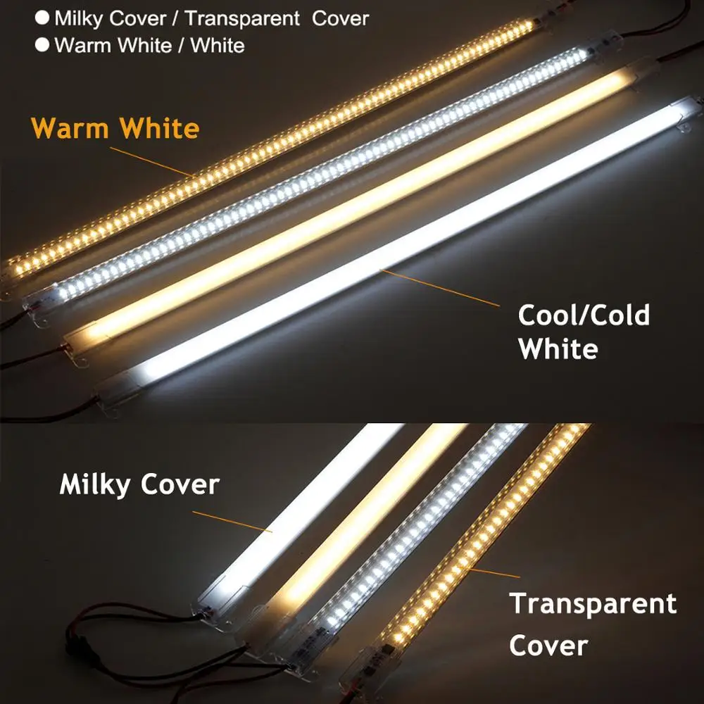 30CM/40CM Led Tube Light Bar Lights Lamp Showcase Floodlight Camping 220V White Warm Stand Display Room 5000k Clear/Milky Shell