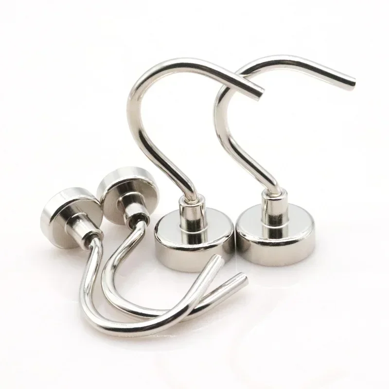 

10Pcs Strong Magnetic Big Hooks Neodymium D16mm D20mm Heavy Duty Ferrite Magnetic Hook For Kitchen Home Hooks Holder For Kitchen