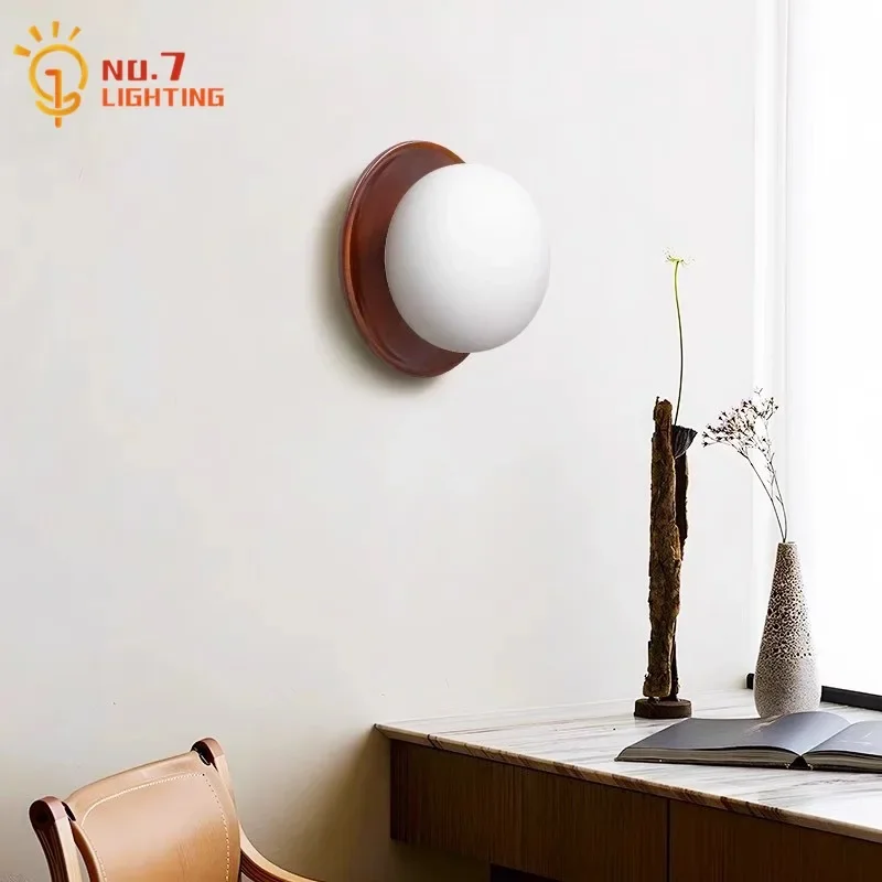 Japanese Retro Cream Wind Dumplings Wall Light LED G9 Wabi-sabi Medieval Walll Mounted Homestay Bedroom Bedside Entrance Balcony