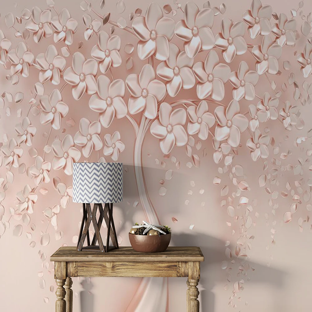 Customized 3D hand drawn wealth tree background wall mural wallpaper