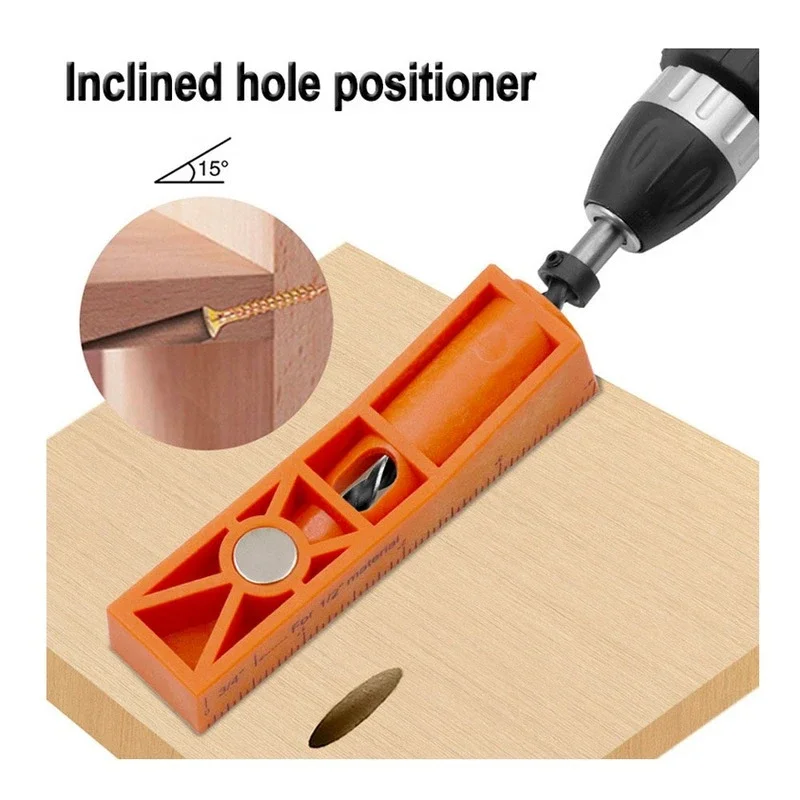 Abrazadera de agujero de bolsillo para carpintería, Kit de guía de taladro angular, perforadora, posicionadora, taladro para herramientas eléctricas de bricolaje