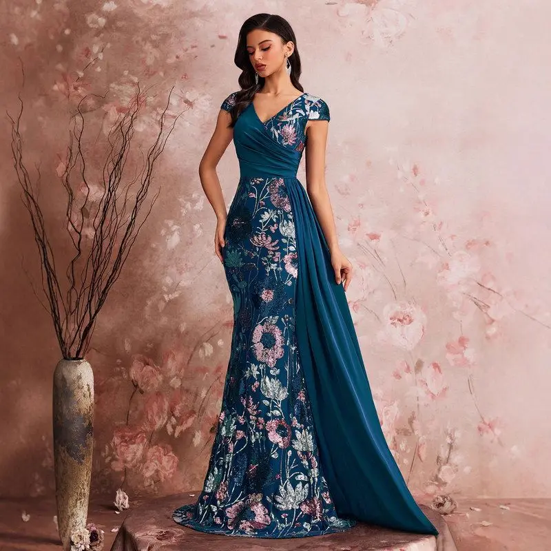 Ele كبير الحجم مساء الدكتور مع حبة الربط V-Ne طويل Sve للعشاء الاسمية الزفاف الكرة أمي الدكتور البوليستر