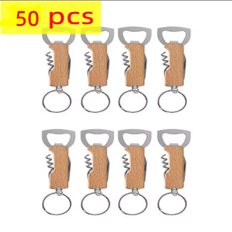 50 Pcs Wooden Bottle Opener Home Supplies Beer Opener Kitchen Accesories Wine Opener Drink  Wedding Gifts For Guests