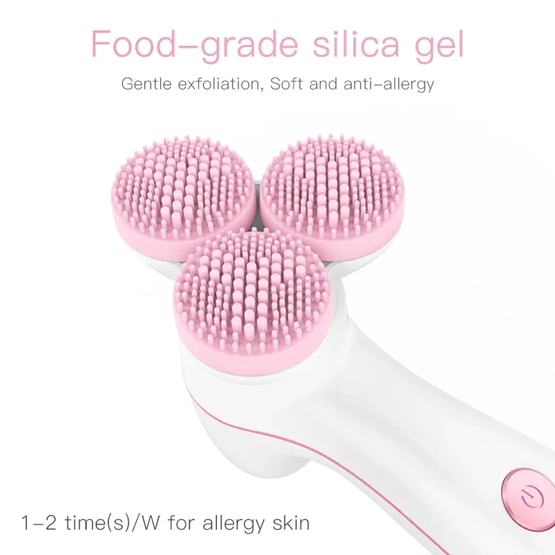 Electric silicone facial cleanser for household makeup removal, blackhead removal, face washing brush, pore cleaning brush