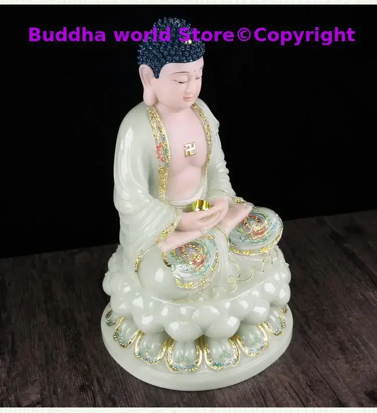 3PCS High grade jade Buddha Buddhism SUO PO SANSHENG Guan yin Sakyamuni DIZANG WANG PUSA Buddha statue HOME shrine protection