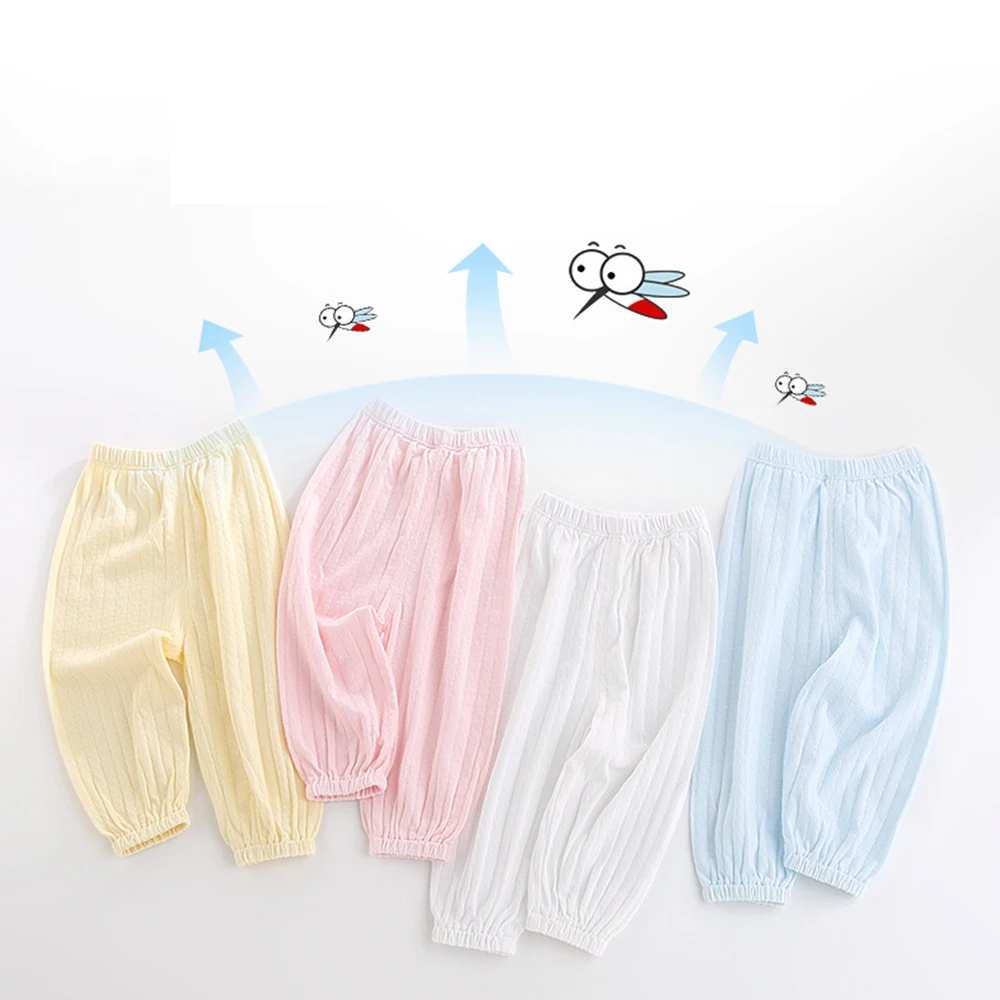 Infant Unisex Anti-mosquito Trouser Spring Children Solid Boy Harem Pant Sweat-absorbent Breathable Casual Girl Pants