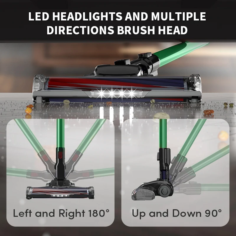 مكنسة كهربائية محمولة لاسلكية، مضادة للتشابك، قابلة للفصل، شفط قوي، 180 ° تنظيف، يستخدم لشعر الحيوانات الأليفة والسجاد #6