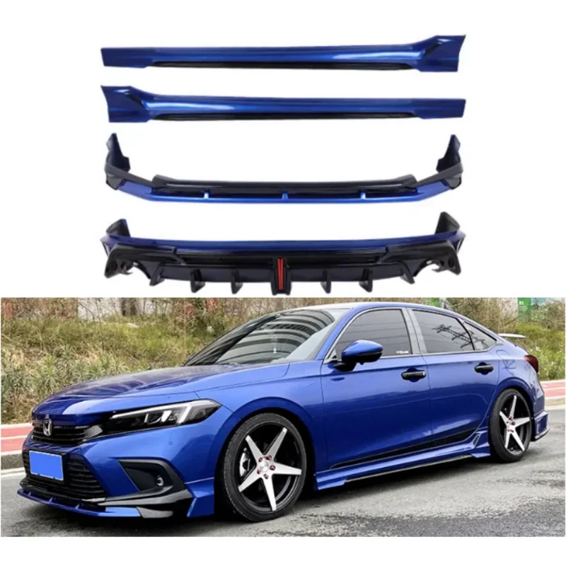 

For Honda Civic Sedan 11th 2022 2023 2024 ABS Bumper Front Lip Rear Trunk Diffuser Spoiler Side Skirt Body Kit