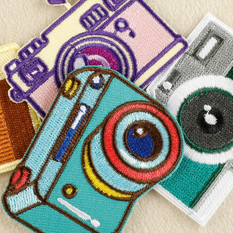 11Pcs Kamera Eisen Auf Patches Für Kleidung Kinder Gestickte Jacken Diy Nette Viele Stoffe Nähen Aufkleber Pack Outdoor Mädchen thermische – Detail 4