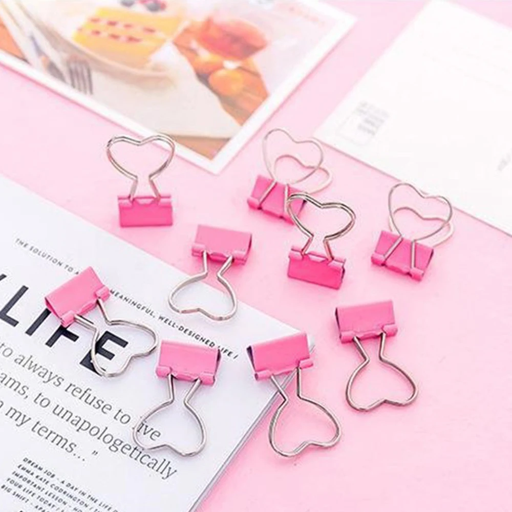 Suministros de oficina, Clip pequeño hueco bonito, carpeta de cuentas de mano de diseño bonito de Metal, suministros de encuadernación de oficina, billetes de Clip pequeños