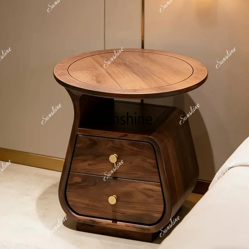 

New Chinese solid wood living room coffee table bedroom bedside table high-end side table