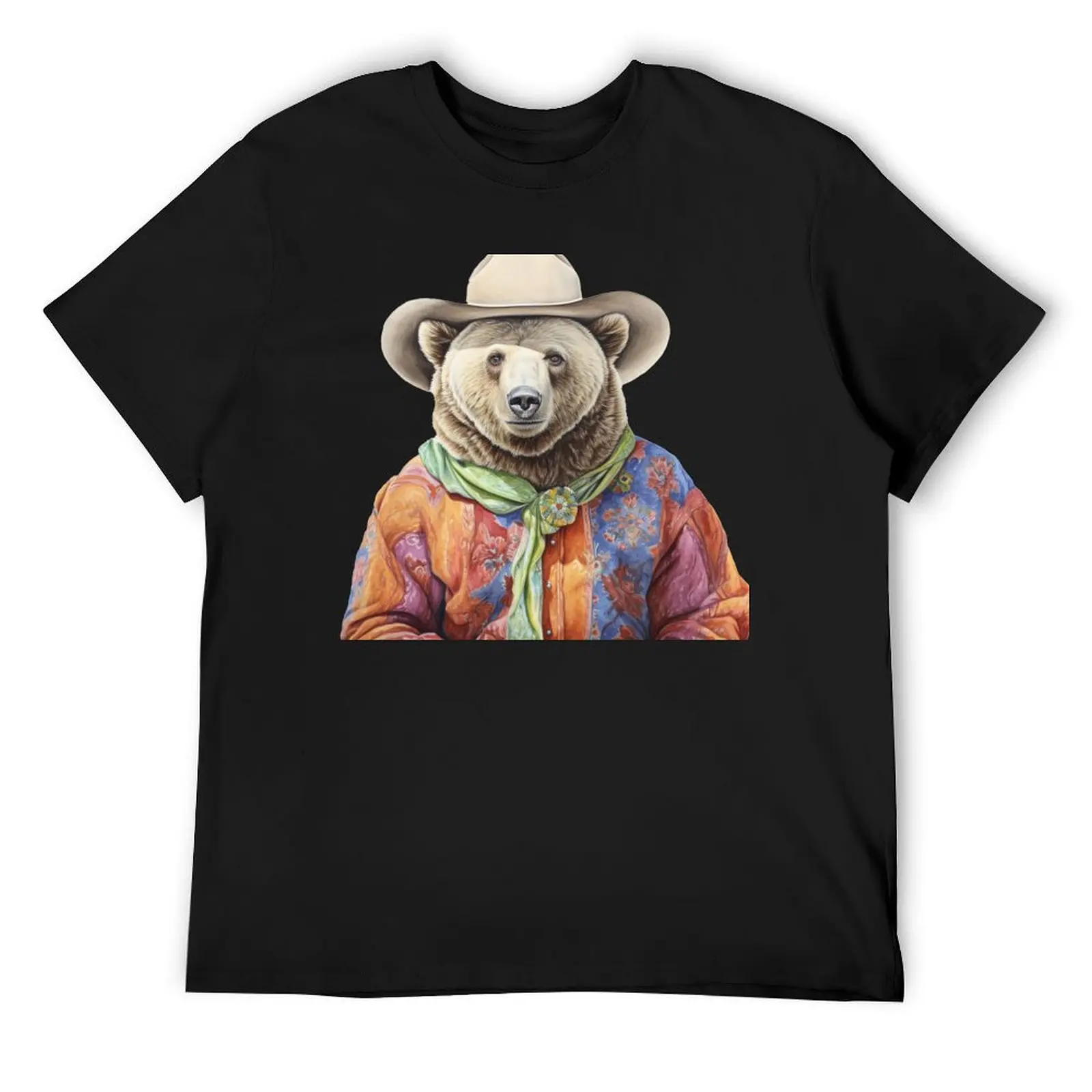 

Cowboy Bear T-Shirt Short sleeve tee basketball graphic tees korean fashion mens funny t shirts