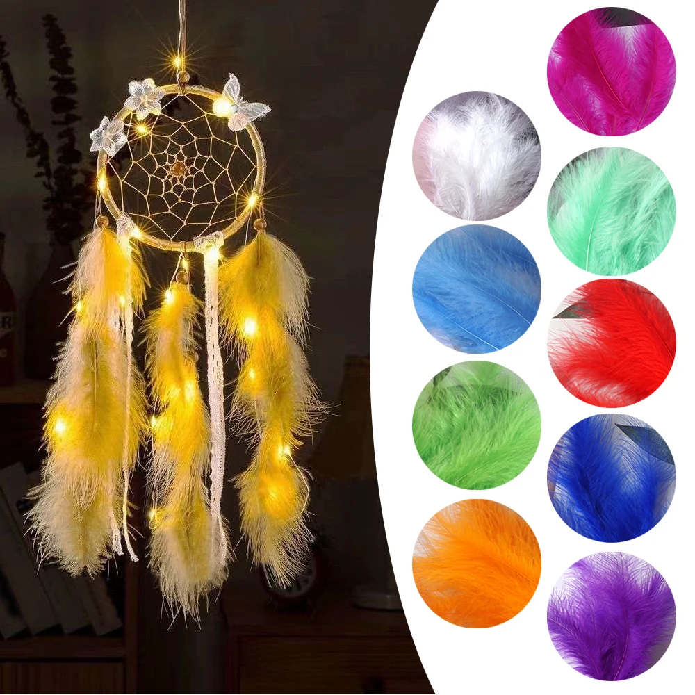 50Pcs/Pack Feathers Plush Natural Feather Plume 10-15cm Turkey Feather Colorful Fluffy Feathers Decorative  All Match Solid