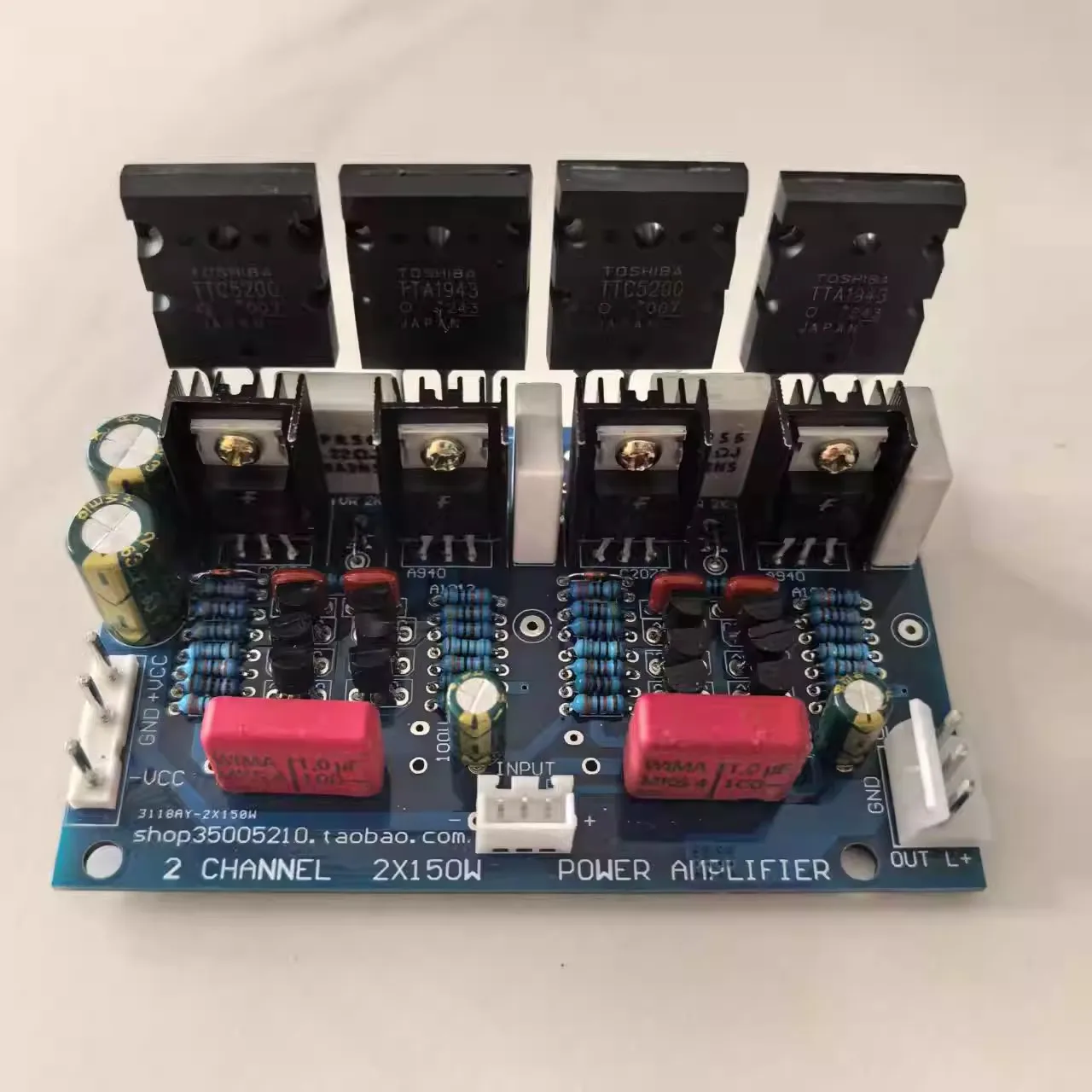 GHXAMP Stereo 2×150W Pure Power Verstärker-Lautsprecherplatine, Klasse AB Hi-Fi, Hochleistung, mit 5200/1943 Transistoren 1 Stück – Detail 6