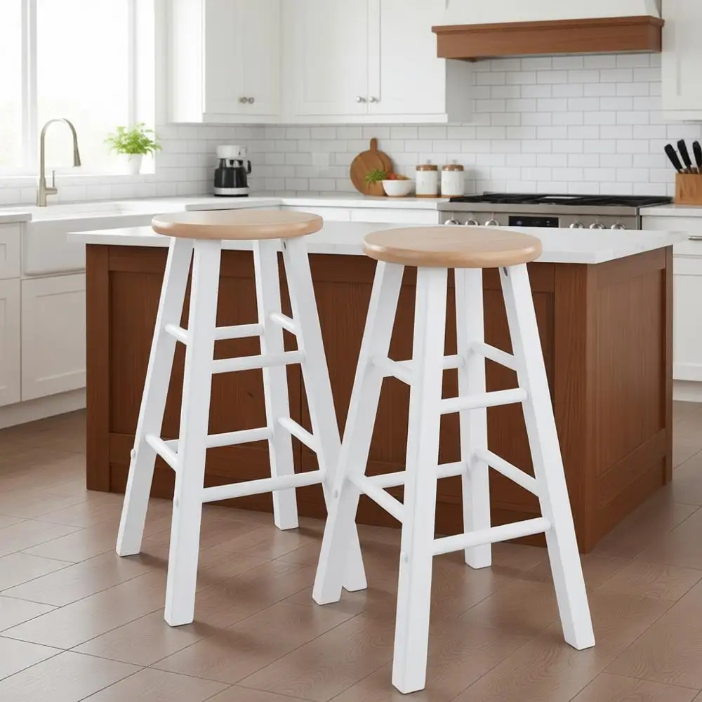 

Element Counter Stools, Natural & White, 24, 2 Piece Set
