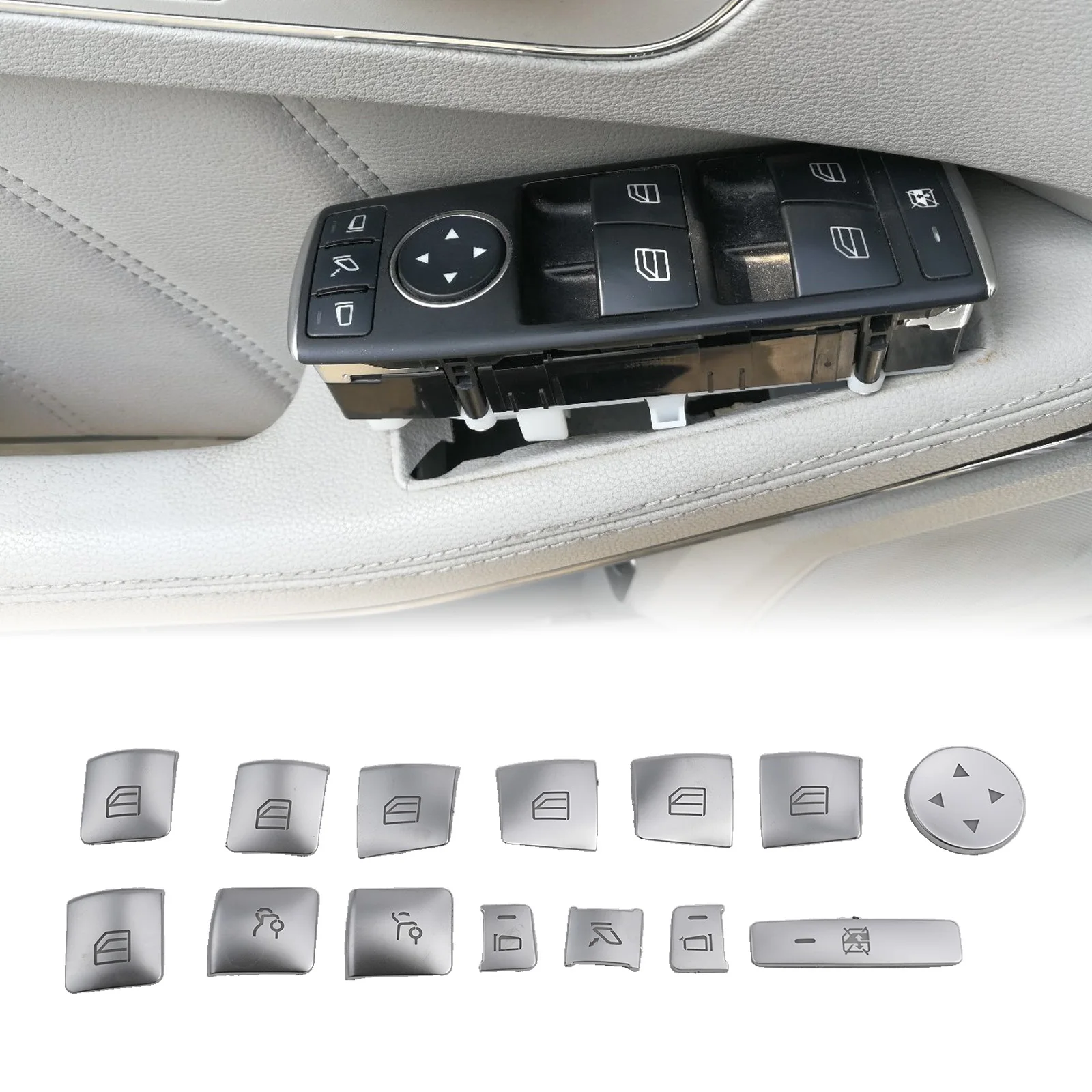 Window Button Cover Car Interior Trim Elegant Finish High-quality Material Precise Fit Car Interior Car Enthusiast