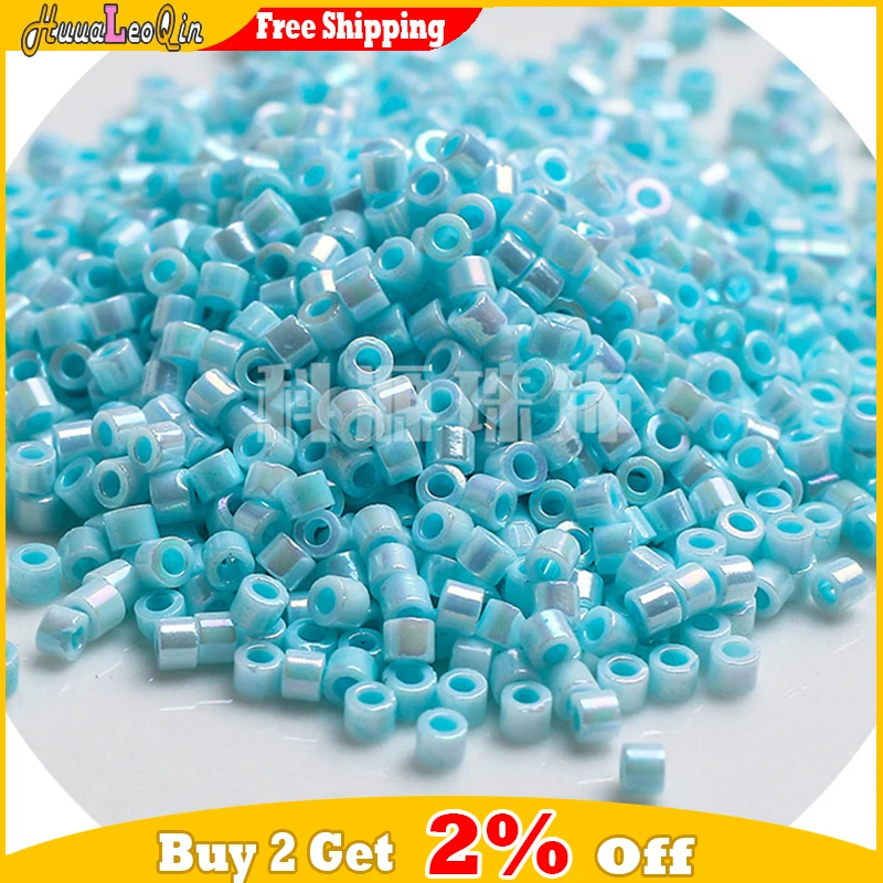 365pcs/5g 2mm Japanese AB Milky Opaque Color Glass Beads 10/0 Uniform Spacer Seed Beads for Needlework Jewelry Making DIY Sewing