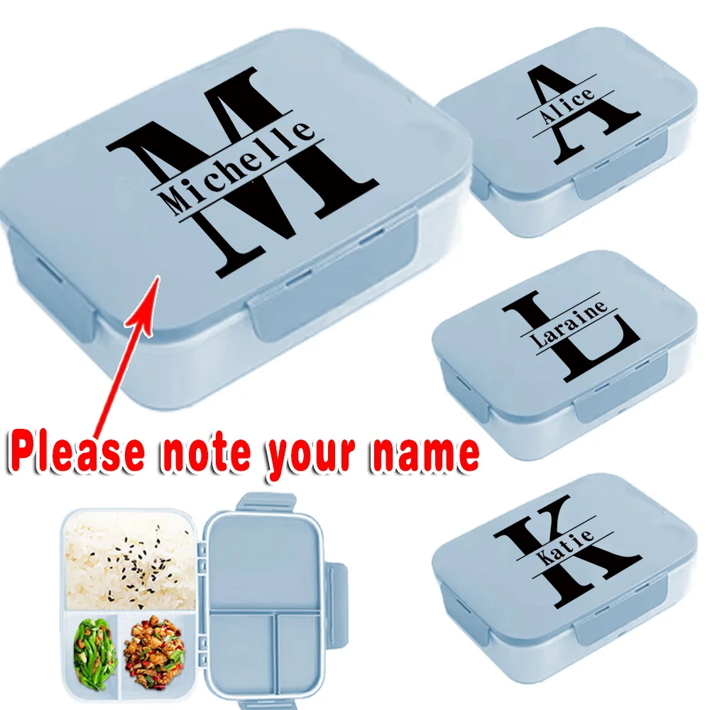 

Customized Name Leakproof Bento Box with Lid Portable Lunch Organizer Holder DIY Travel Breakfast Storage Container Personalized