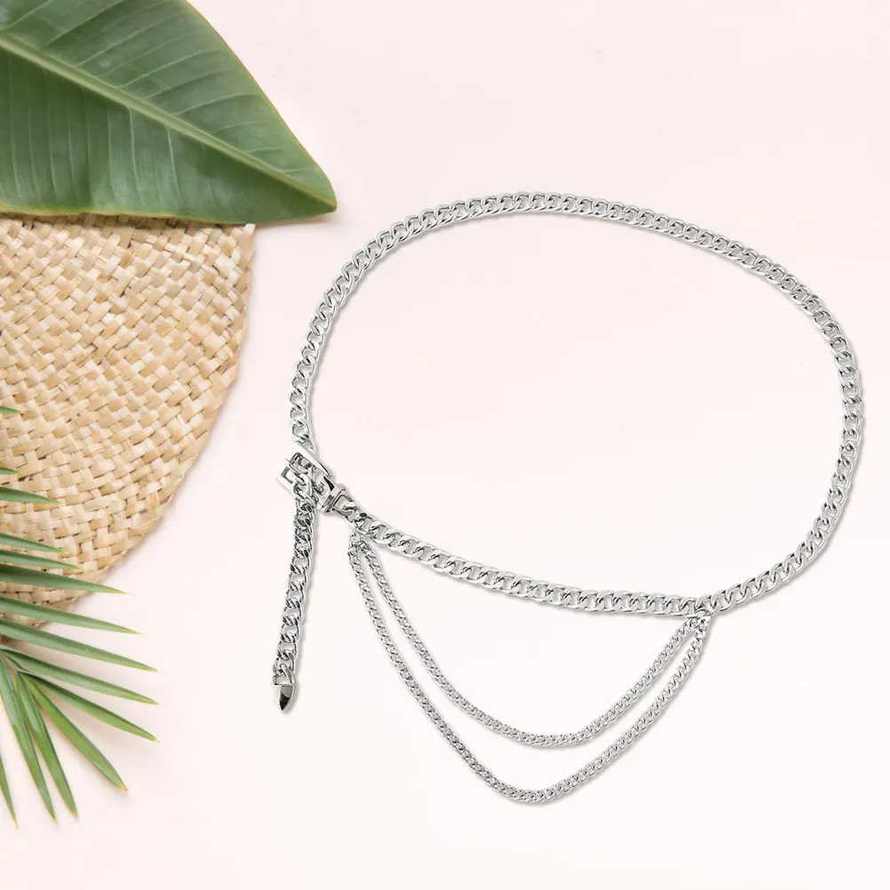 

Chic Women Metal Waist Chain Belt Adjustable Heart Pendant Waist Belt Dress Skirt Accessory Chain Belts for Women